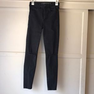 Black high rise ripped skinny jeans